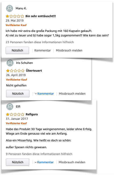 Refigura negative Kundenerfahrungen von Amazon Refigura Kritik negative Erfahrungen Kundenmeinungen Refigura