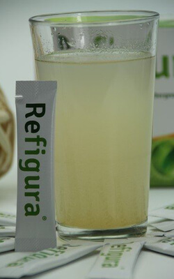 Refigura im Selbsttest - Foto mit aufgelöstem Pulver Refigura im Selbsttest Kundenerfahrungen Test Kritik Bewertung