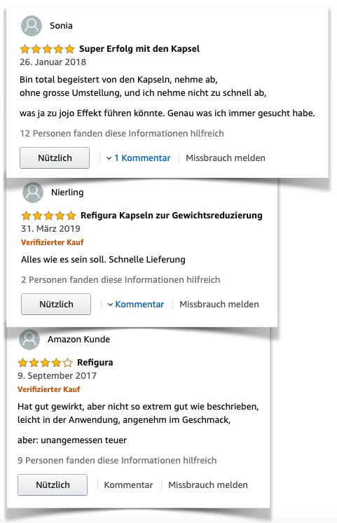 Refigura positive Bewertungen Amazon Test Refigura positive Bewertungen Amazon Test