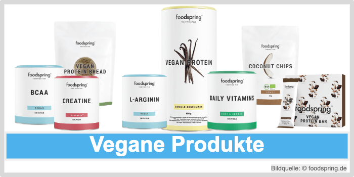 Vegane Produkte zu sehen Foodspring veganes Produktsortiment