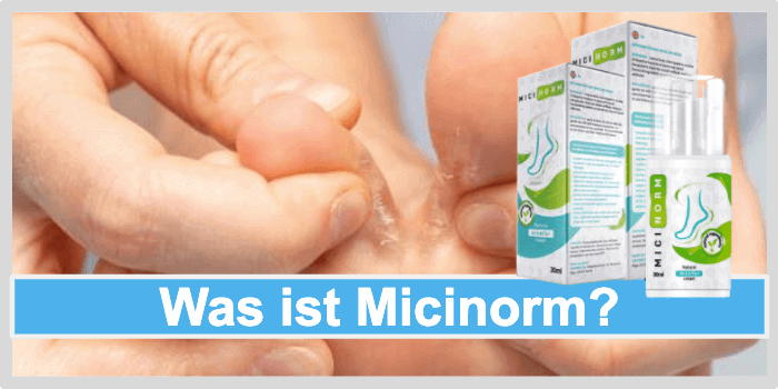 Fuß und Micinorm Produktverpackung zu sehen Was ist Micinorm