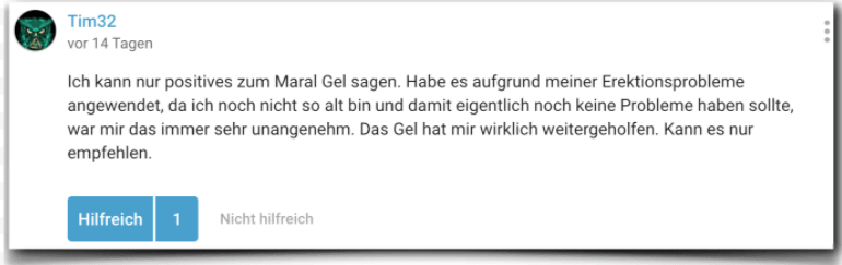 Ein positiver Erfahrungsbericht aus der gutefrage.net Community Maral Gel Erfahrung Erfahrungen Erfahrungsbericht