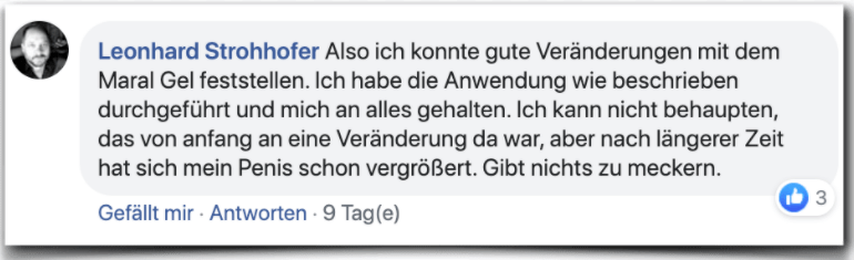 Ein Erfahrungsbericht aus einem Forum Maral Gel Erfahrungsbericht Bewertung Kritik Erfahrungen