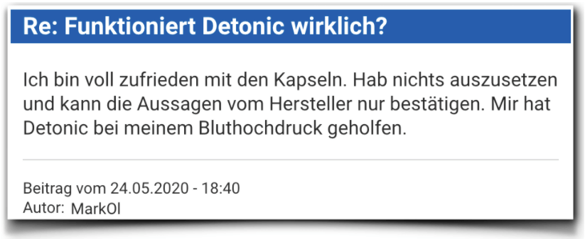 Ein weiterer positiver Erfahrungsbericht aus einem Forum. Detonic Bewertung Erfahrungsberichte