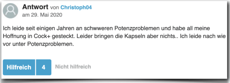 Ein negativer Erfahrungsbericht aus der gutefrage.net Community Cock+ Erfahrung Erfahrungen Erfahrungsbericht