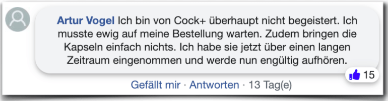 Ein Erfahrungsbericht aus einem Forum Cock+ Erfahrungsbericht Bewertung Kritik Erfahrungen
