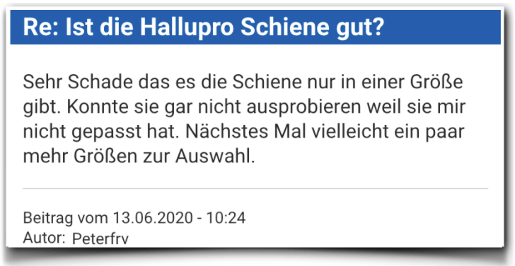 Ein weiterer Erfahrungsbericht aus einem Forum. HalluPro Bewertung Erfahrungsbericht
