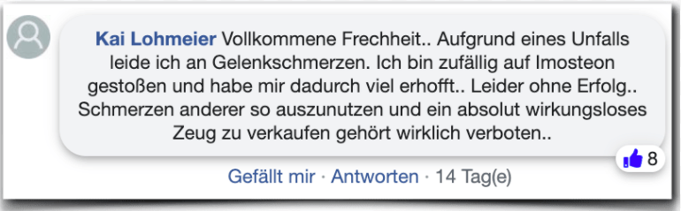 Ein Erfahrungsbericht aus einem Forum Imosteon Erfahrungsbericht Bewertung Kritik Erfahrungen