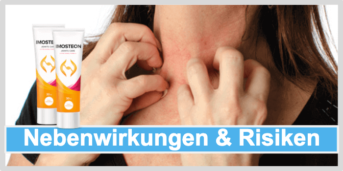 Frau kratzt sich am Hals Imosteon Nebenwirkungen Risiken