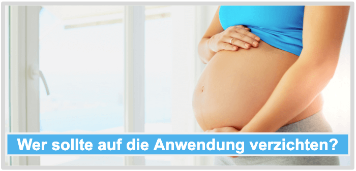 Eine schwangere Frau abgebildet. Liqua Slim Anwendung