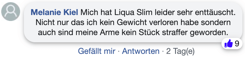 Ein negativer Erfahrungsbericht. Liqua Slim Erfahrungsberichte Kritik facebook
