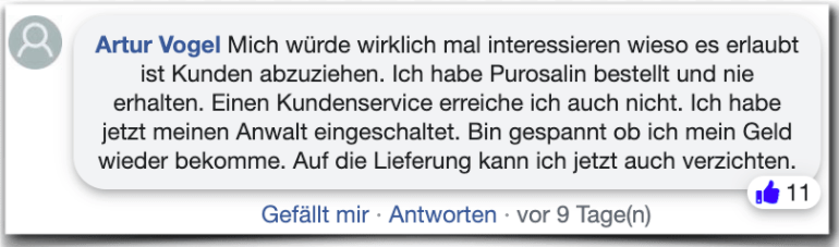 Ein Erfahrungsbericht aus einem Forum Purosalin Erfahrungsbericht Bewertung Kritik Erfahrungen