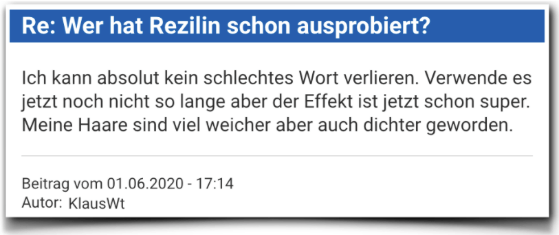 Ein weiterer Erfahrungsbericht aus einem Forum. Rezilin Bewertung Erfahrungen Rezilin