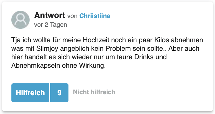 Ein Erfahrungsbericht aus der gutefrage.net Community. Slimjoy Erfahrungen Bewertungen gutefrage