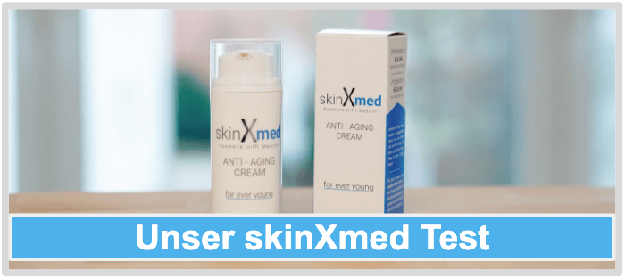 Unsere skinXmed Produktverpackung zu sehen. Skinxmed Selbsttest