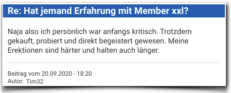 Ein weiterer positiver Erfahrungsbericht Member xxl Bewertung member xxl