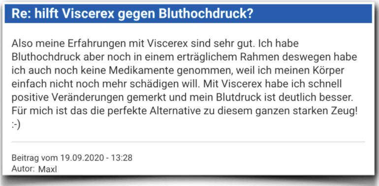 Ein weiterer Erfahrungsbericht aus einem Forum Viscerex Erfahrungsbericht Bewertung Kritik Viscerex