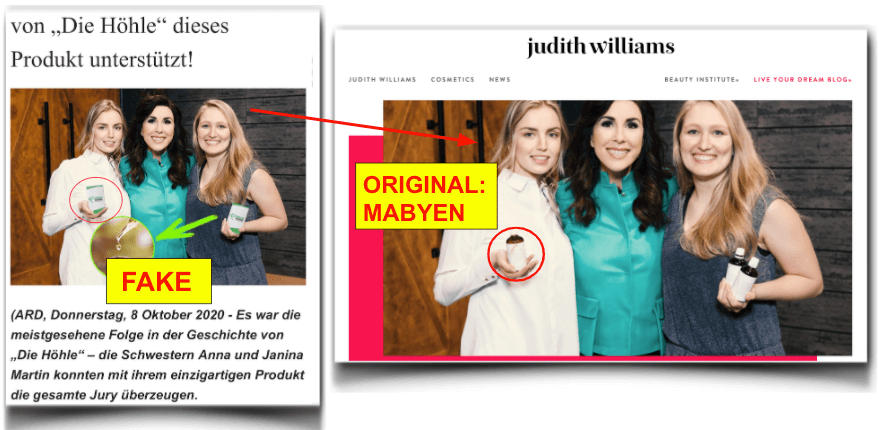 Beweis dass es sich um einen erfundenen Deal handelt CBSlim 300 Hoehle der Loewen fake