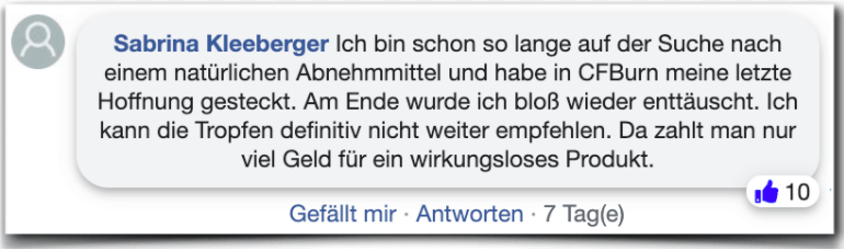 Ein Erfahrungsbericht aus einem Forum CFBurn Erfahrungsbericht Bewertung Kritik Erfahrungen