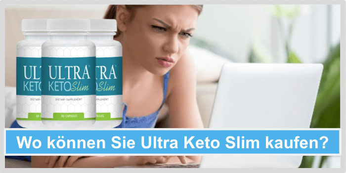 Frau schaut misstrauisch auf den Bildschirm ihres Laptops Ultra Keto Slim kaufen
