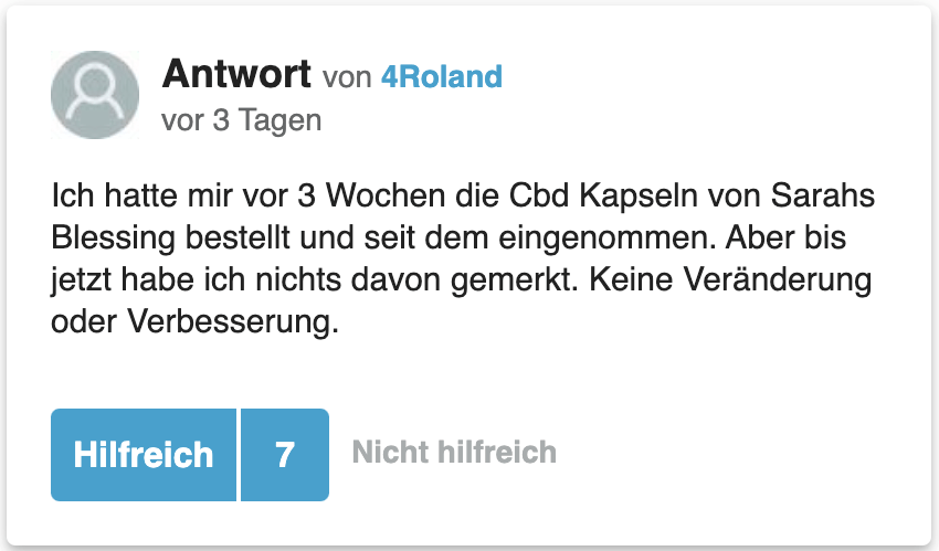 Ein Erfahrungsbericht aus der gutefrage.net Community Sarahs Blessing Erfahrungen Bewertungen gutefrage