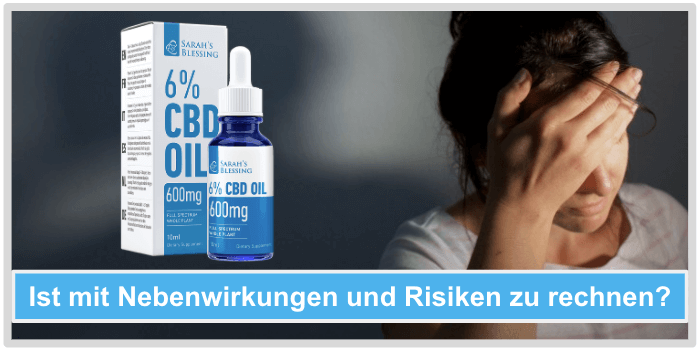 Frau mit Kopfschmerzen Sarahs Blessing Nebenwirkungen Risiken