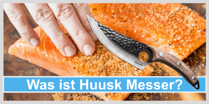 Lachs auf einem Holzschneidebrett Was ist Huusk Messer
