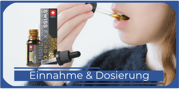 Frau nimmt Öl mit einer Pipette ein SWISS FX CBD Einnahme Dosierung Anwendung