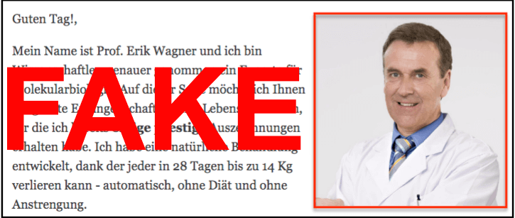 Screenshot von dem gefälschten Expertenbericht zu sehen Prolesan Pure Erik Wagner Erfahrungen