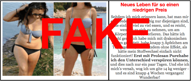Screenshot von dem gefälschten Erfahrungsbericht Prolesan Pure fake Erfahrungsbericht