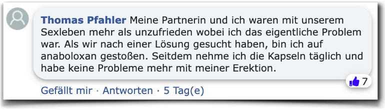 Ein positiver Erfahrungsbericht aus einem Facebook Kommentar Anaboloxan Erfahrungsberichte Kritik Erfahrung