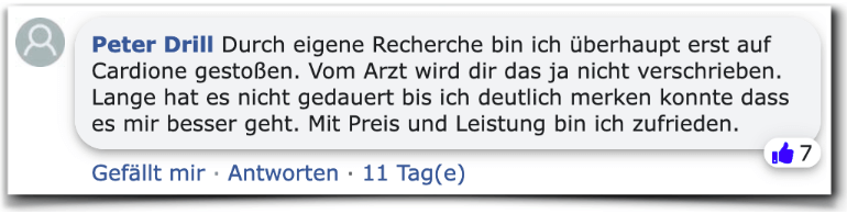 Ein weiterer positiver Erfahrungsbericht Cardione Bewertungen Erfahrungen Facebook