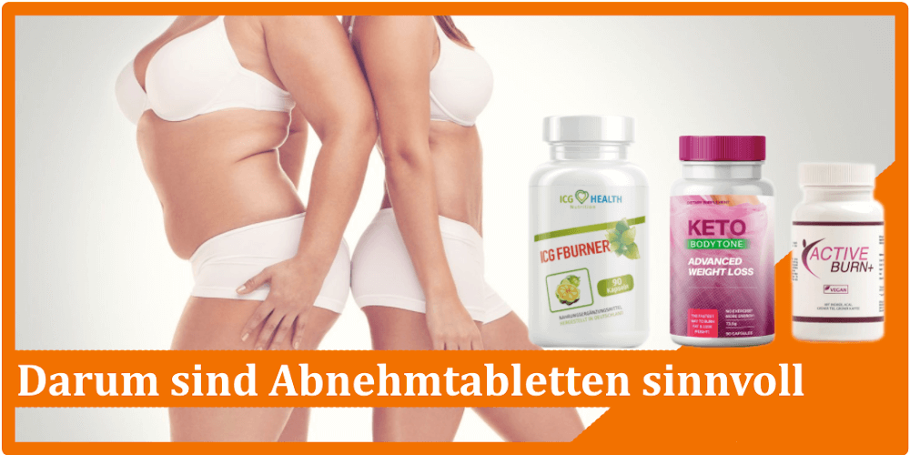 Übergewichtige und schlanke Frau stehen Rücken an Rücken Darum sind Abnehmtabletten sinnvoll