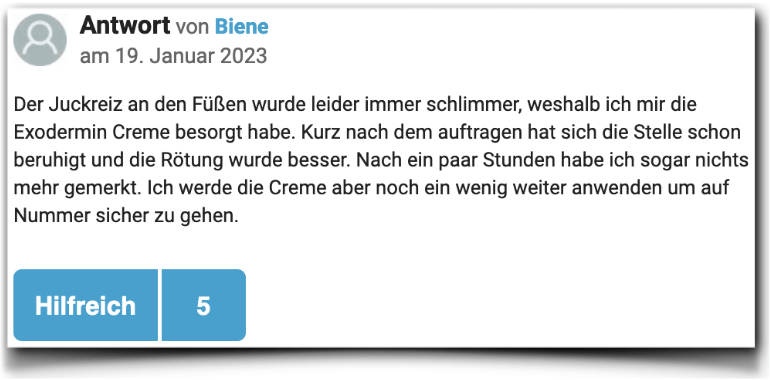 Ein Erfahrungsbericht aus einem Forum Exodermin Erfahrungen Bewertung gutefrage