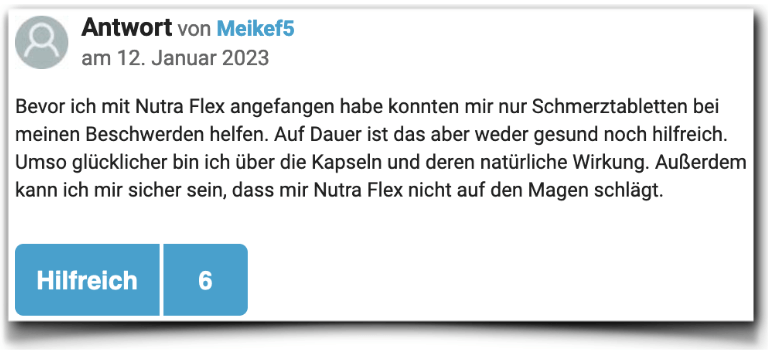 Ein Erfahrungsbericht aus einem Forum Nutra Flex Bewertungen Erfahrungen gutefrage