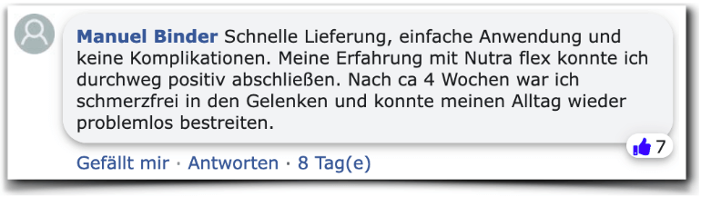 Ein weiterer positiver Erfahrungsbericht Nutra Flex Erfahrungsberichte Bewertung Nutra Flex