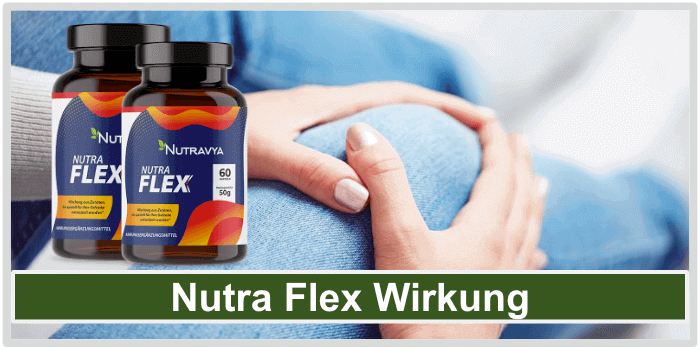 Frau umgreift ihr Knie Nutra Flex Wirkung Wirkstoff Inhaltsstoffe