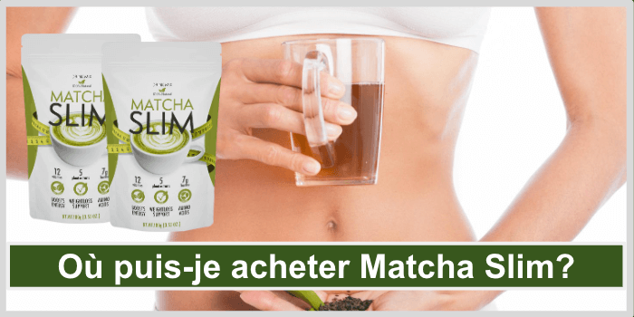 Le ventre d'une femme tenant une tasse de thé Acheter Matcha Slim