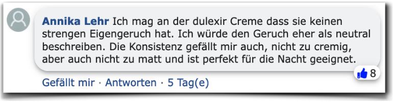 Ein positiver Erfahrungsbericht aus einem Facebook Kommentar Dulexir Erfahrungsberichte Kritik Erfahrung
