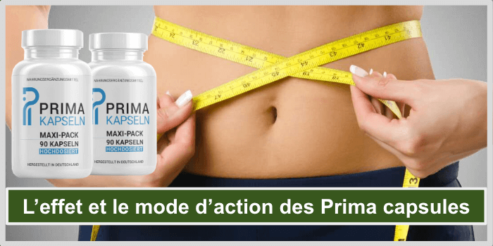 Une femme qui mesure son tour de taille Effet des Prima capsules