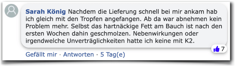 Ein weiterer positiver Erfahrungsbericht K2 Tropfen Bewertungen Erfahrungen Facebook