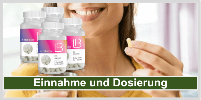 Frau hat eine Kapseln und ein Glas Wasser in der Hand Liba Kapseln Einnahme Anwendung Dosierung