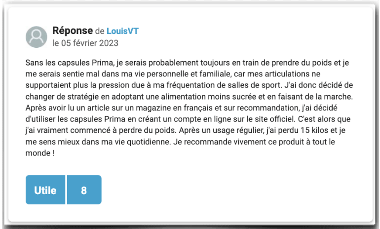 Prima capsules Témoignage sur un forum Prima capsules test experiences avis
