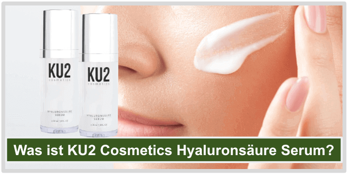Frau mit Creme an der Wange Was ist Ku2 Hyaluronsaeure Serum