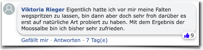 Ein weiterer positiver Erfahrungsbericht Biovolen Moossalbe Bewertungen Erfahrungen Facebook
