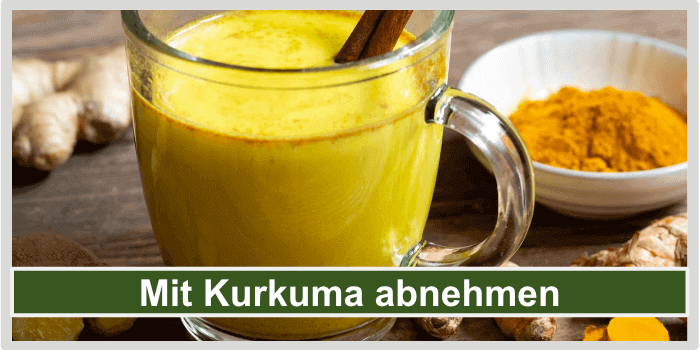 Kurkuma Pulver zu einem Getränk verarbeitet Kurkuma Wirkung Abnehmen Titelbild