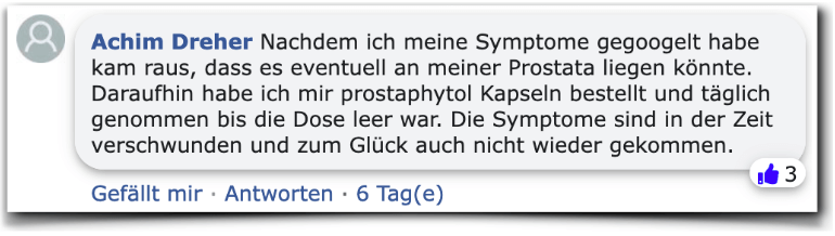 Ein weiterer positiver Erfahrungsbericht Prostaphytol Bewertungen Erfahrungen Facebook