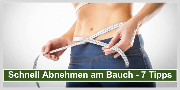 Frau mit flachem Bauch misst ihren Bauchumfang Schnell Abnehmen am Bauch Titelbild