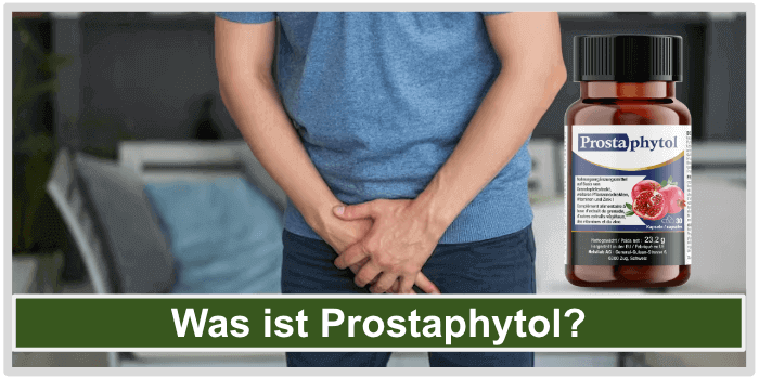 Mann verschränkt Hände vor den Schritt Was ist Prostaphytol Kapseln