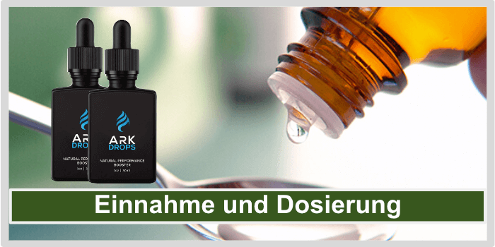 Tropfen werden auf einen Löffel aufgetragen Ark Drops Einnahme Dosierung Anwendung